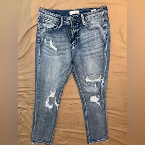 Distressed Blue Jeans